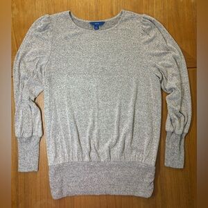 Apt. 9 Women's Heathered Brown Crew Neck Sweater